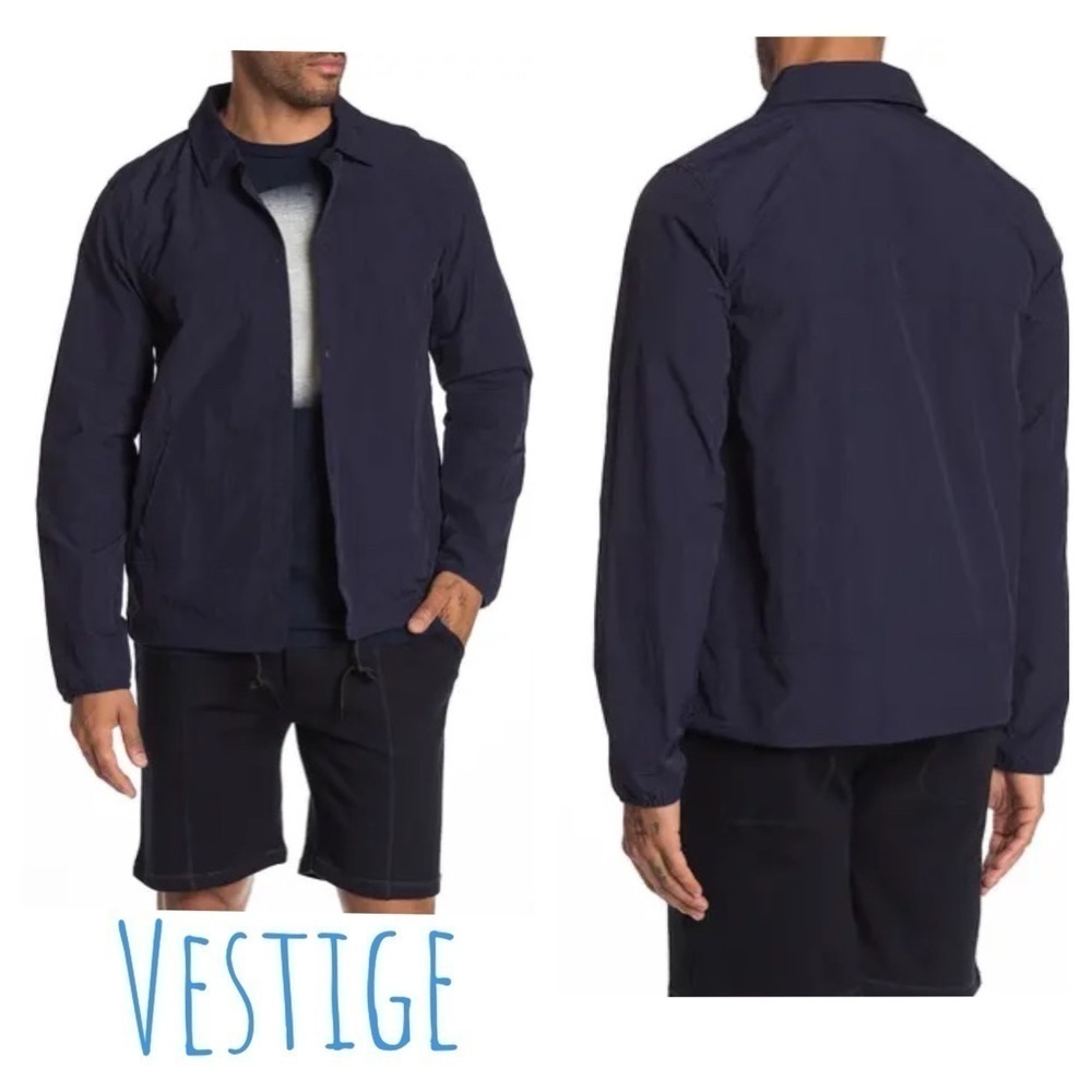 Vestige Solid Coach Jacket men's navy Lightweight